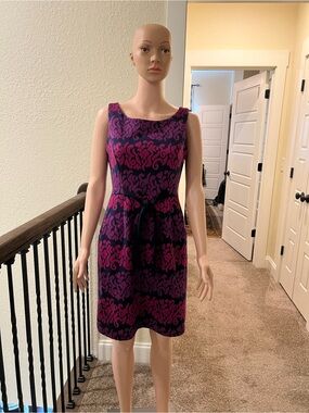RARE Lilly Pulitzer Lined Women's Purple & Pink Patterned Sleeveless Dress Sz M